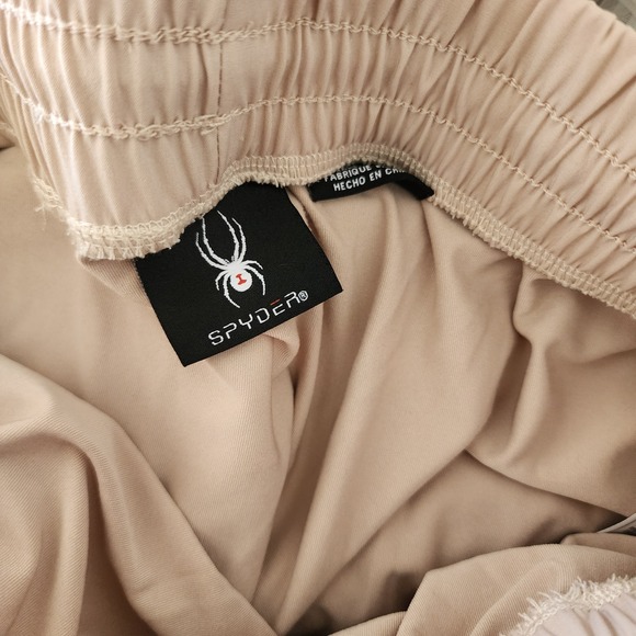 Womens Spyder Athletic Shorts High Waisted Tan Pockets Medium - Picture 4 of 6